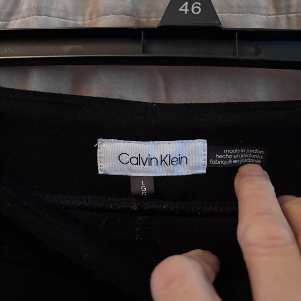 Black Suede Cloth Calvin Klein Leggings Sz L